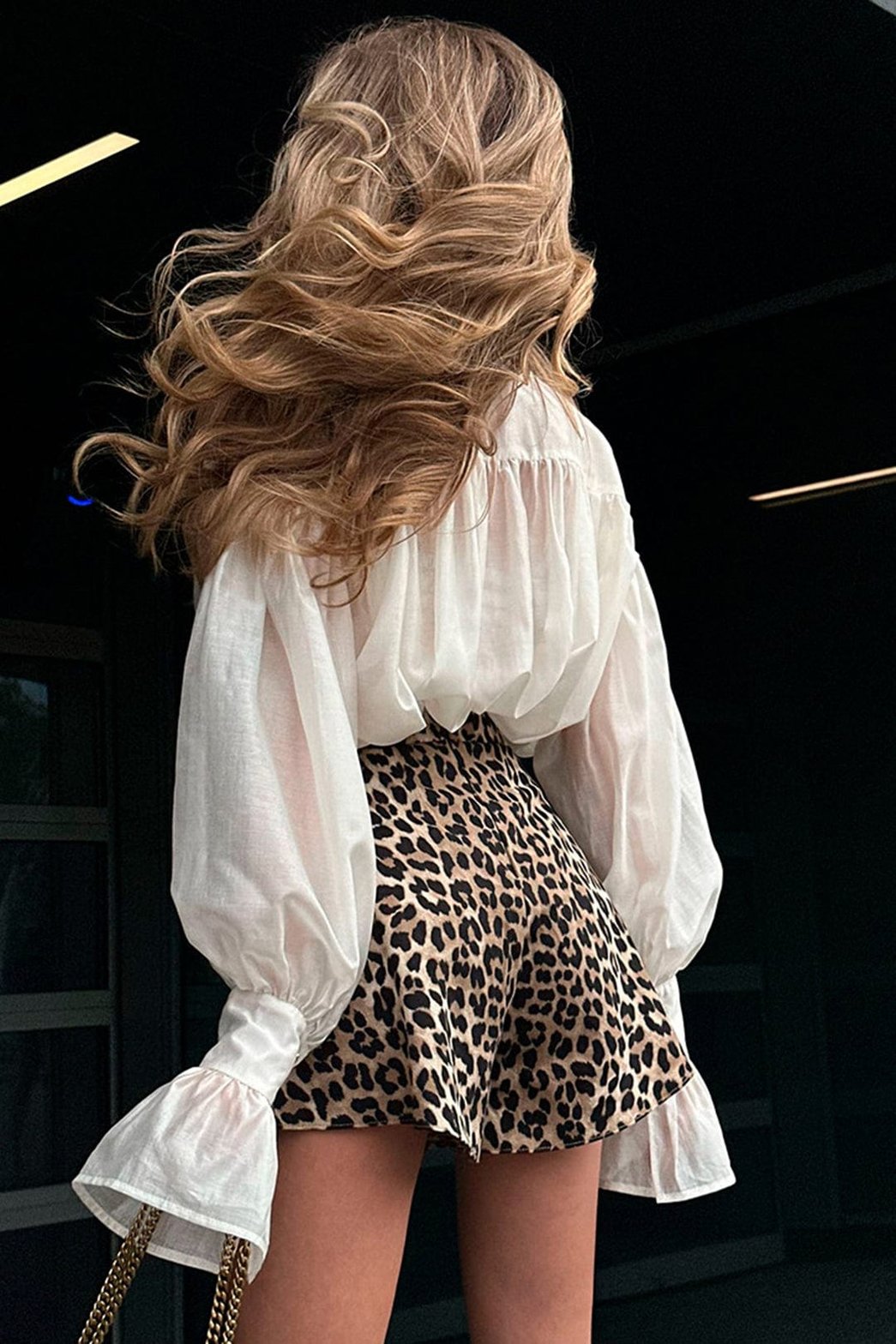 Short léopard taille haute vue de dos étoile