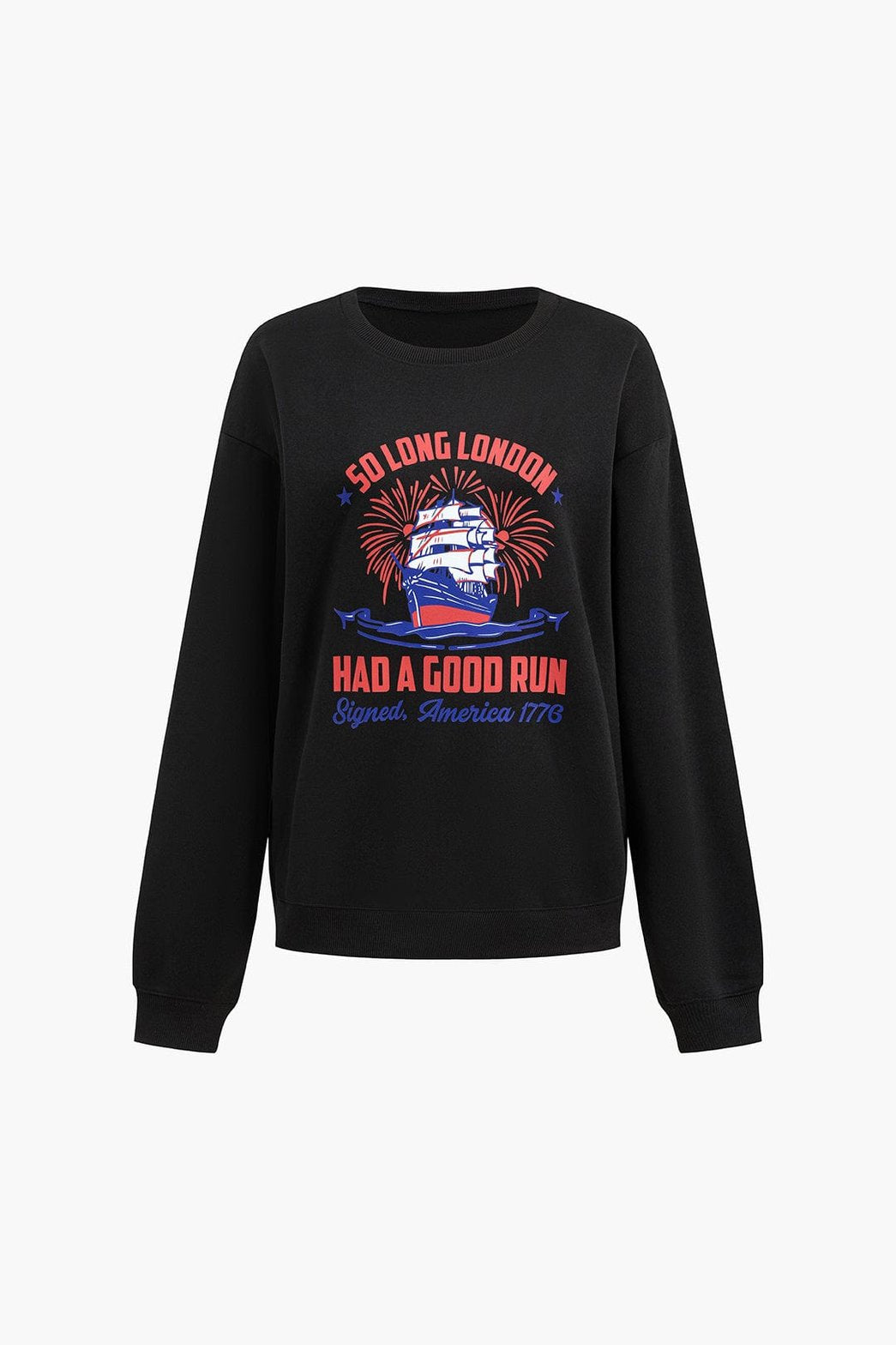 Sweatshirt noir imprimé London vue avant papillon