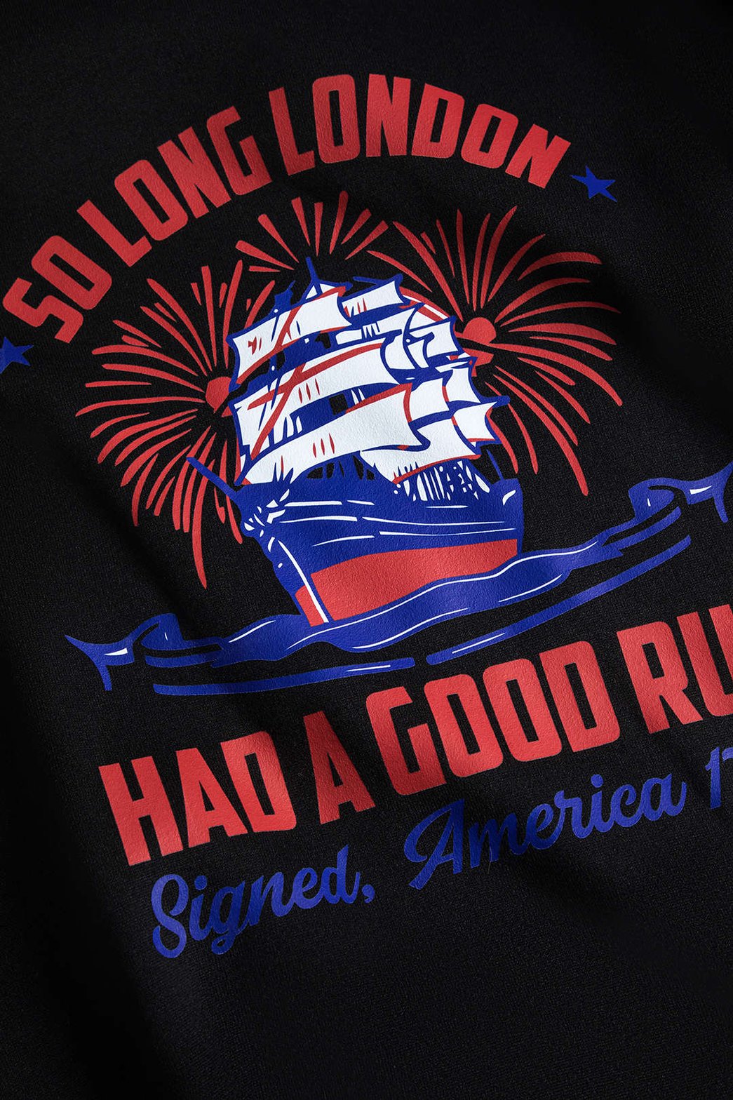 Sweatshirt noir imprimé London vue arrière étoile