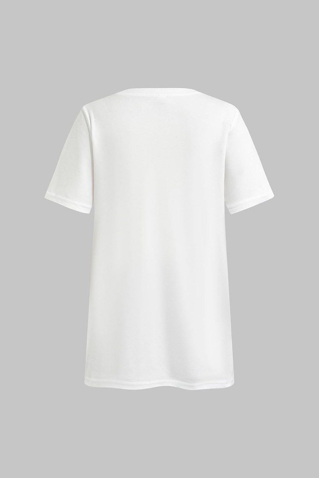 T-shirt blanc message imprimé vue de côté étoile