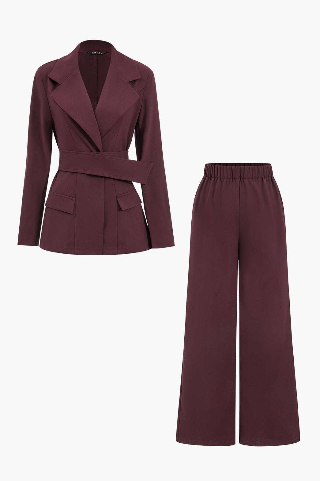 Ensemble tailleur bordeaux élégant velours