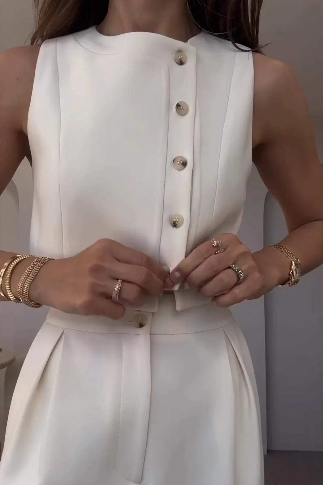 Tailleur moderne blanc cristal