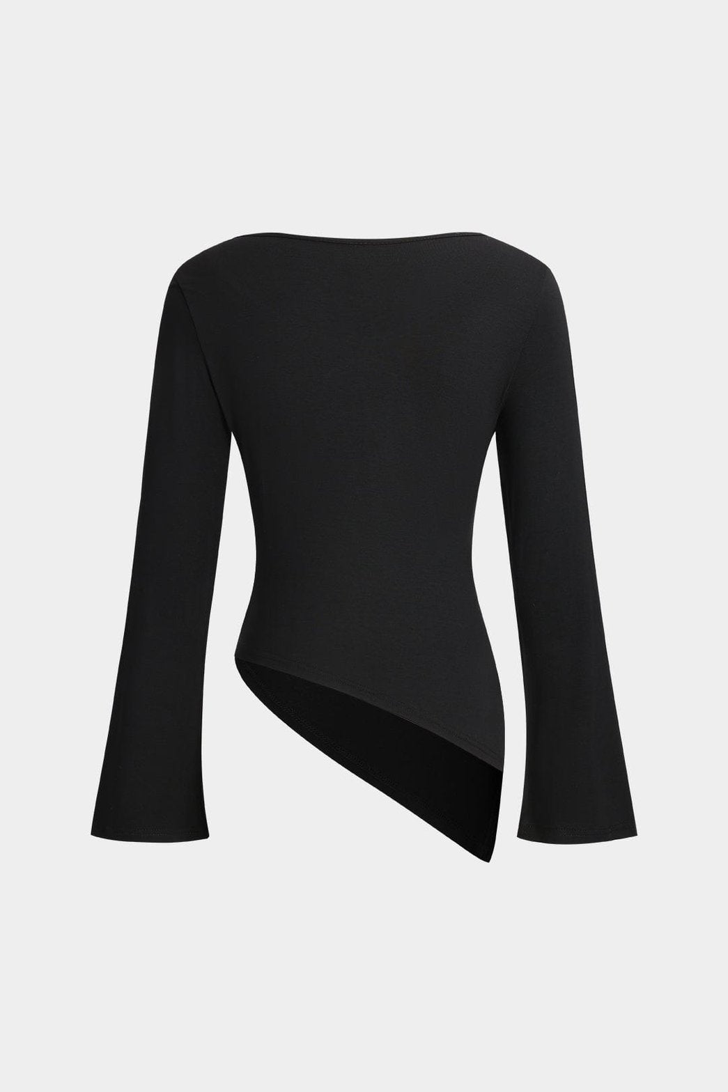 Top asymétrique métallique vue de dos cristal