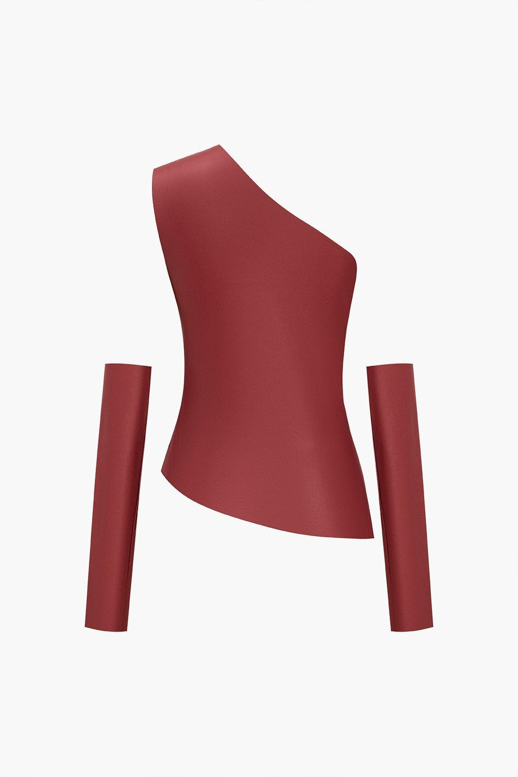 Top asymétrique effet cuir vue de dos mélodie