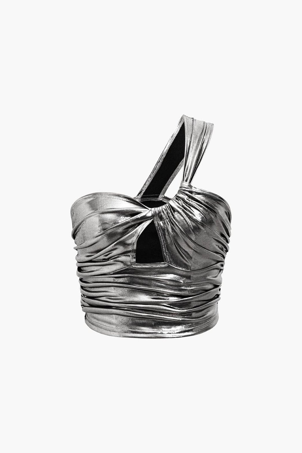 Top asymétrique doré métallisé étoile