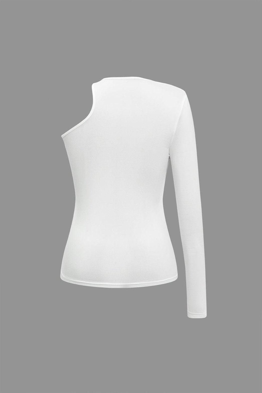 Haut asymétrique blanc drapé douceur