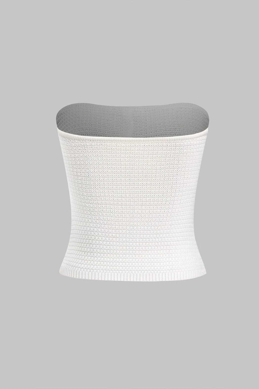 Top bandeau blanc maille raffiné
