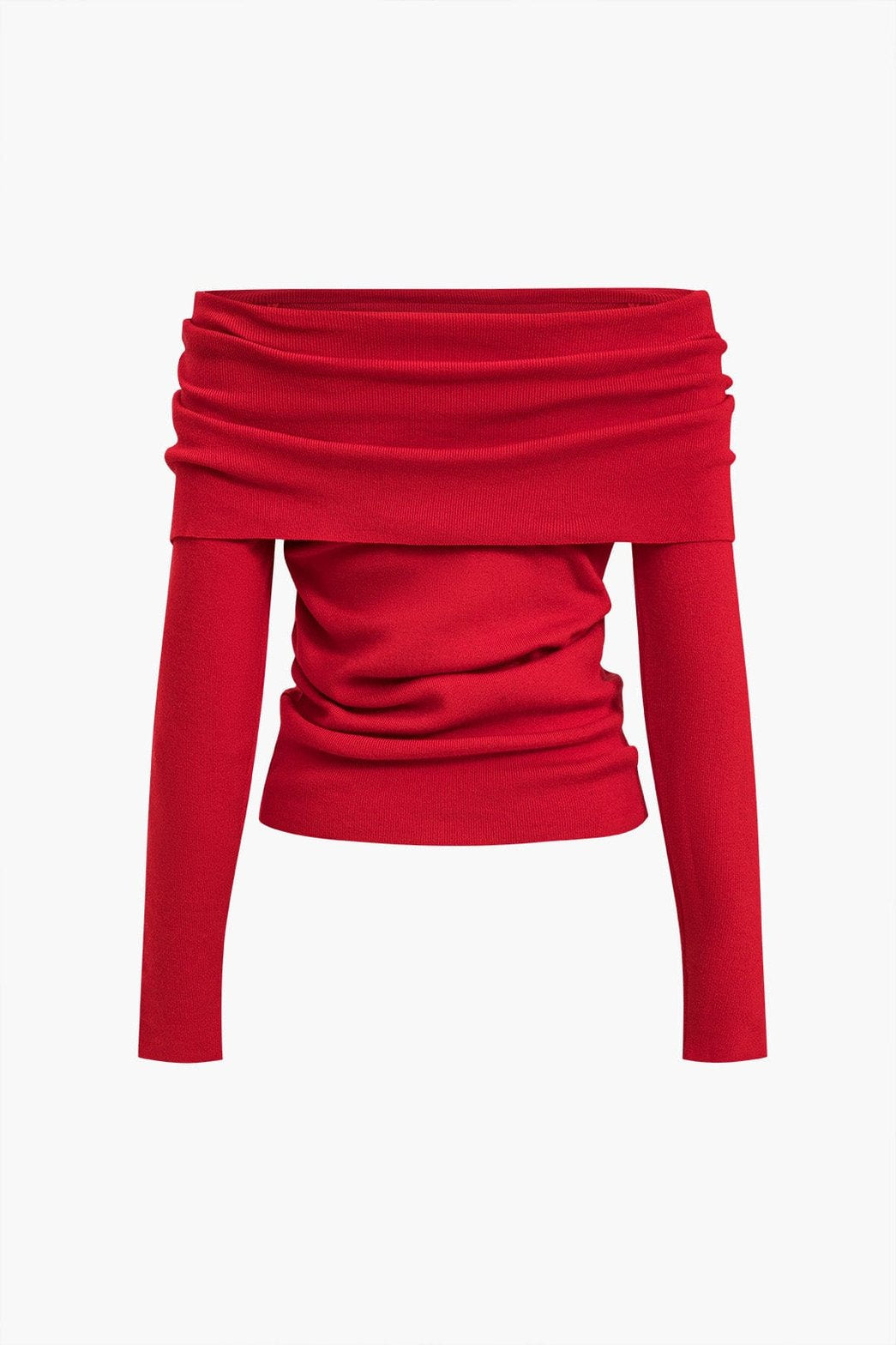 Top bardot rouge ajusté vue de dos étoile