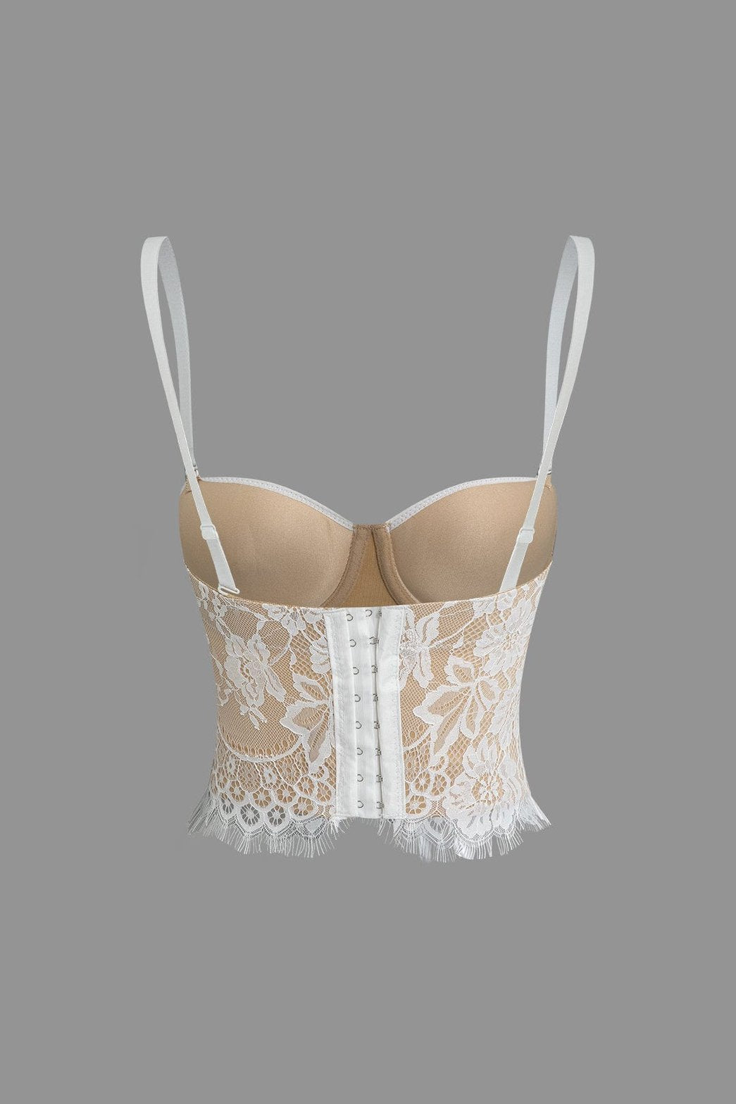 Top bustier dentelle détail floral doux