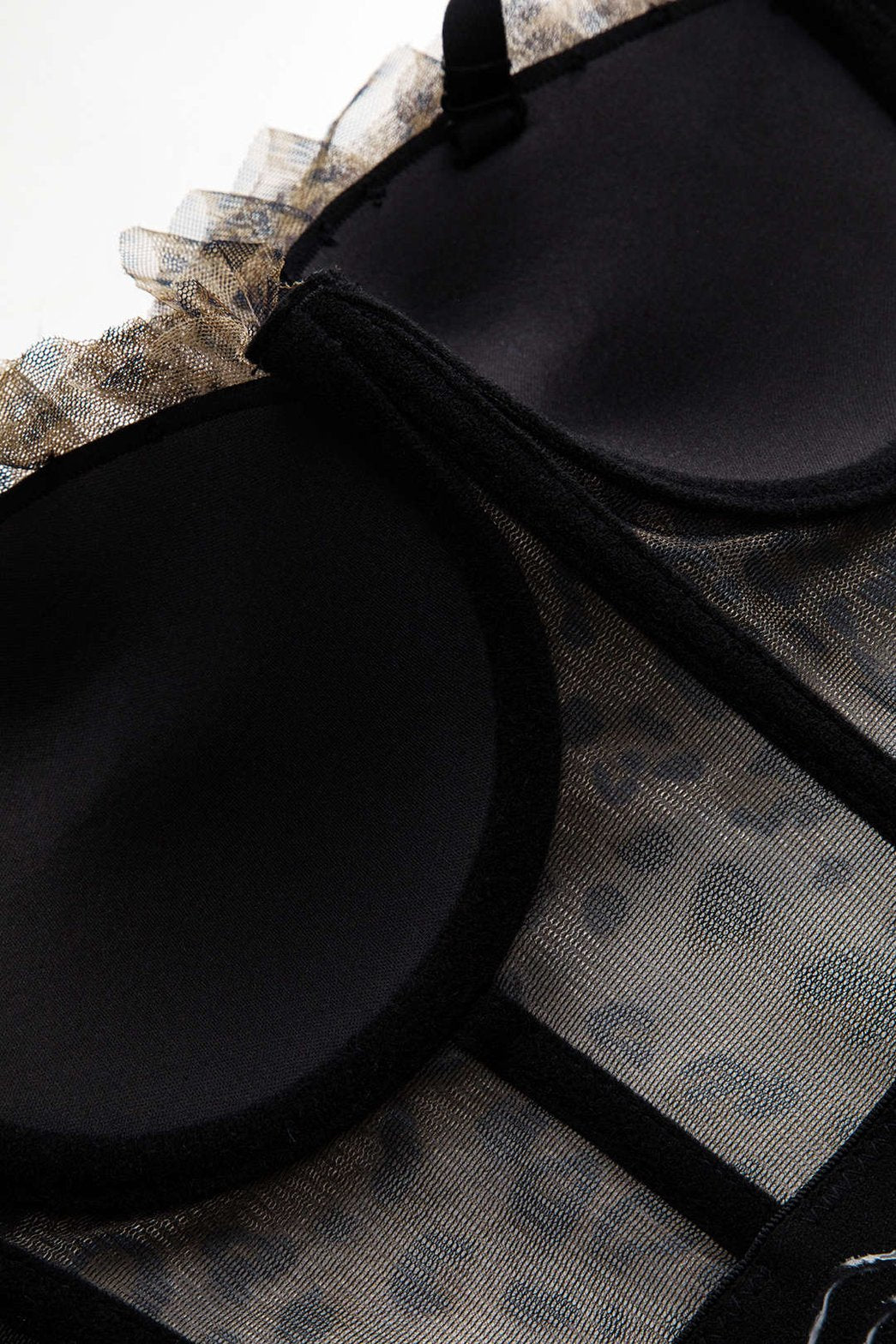 Top bustier léopard détail bretelles pluie