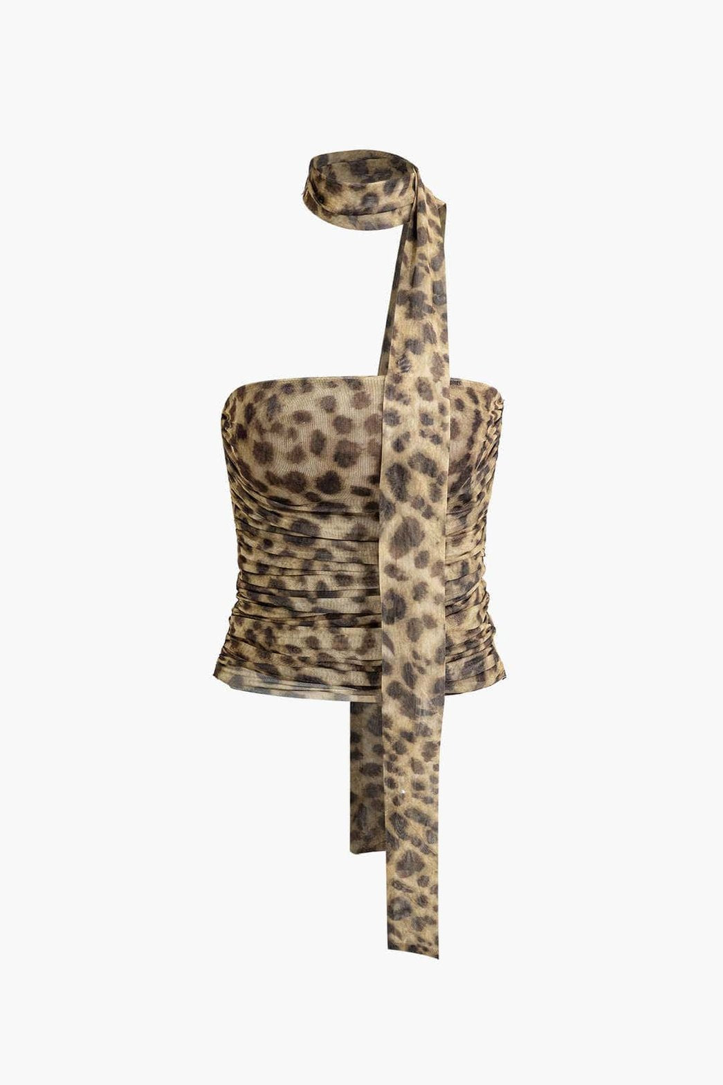Top bustier léopard une épaule élégant soleil