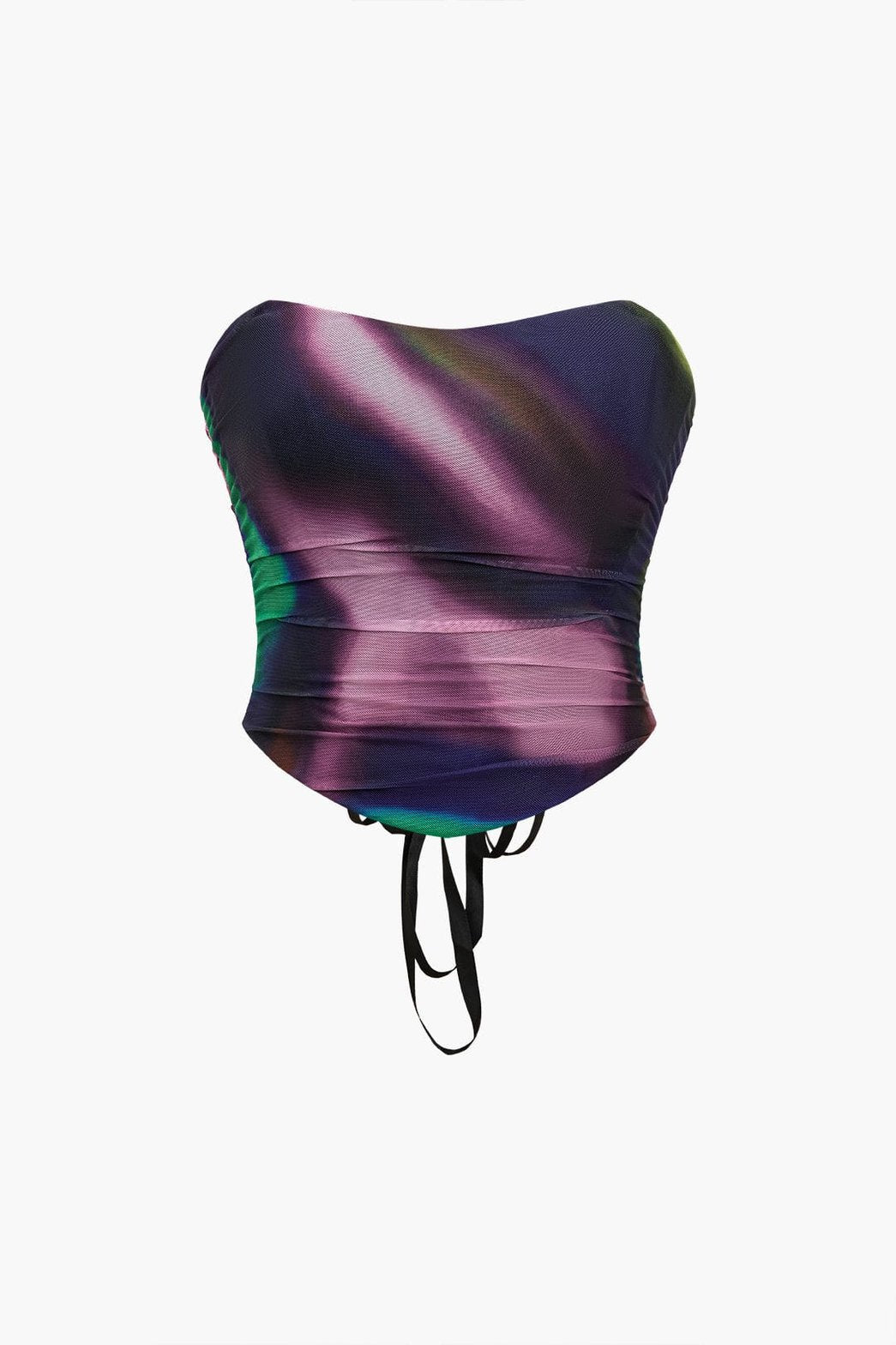 Top bustier tie-dye violet et vert - Papillon