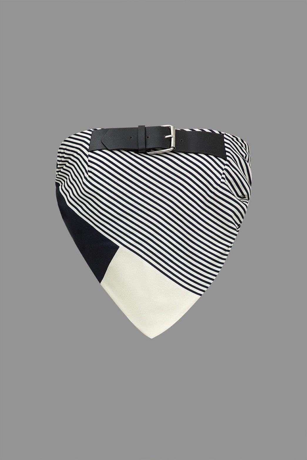 Top bustier rayé noir et blanc avec ceinture - harmonie