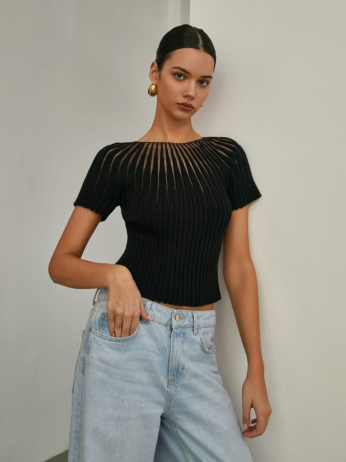 Top tricot ajusté élégance