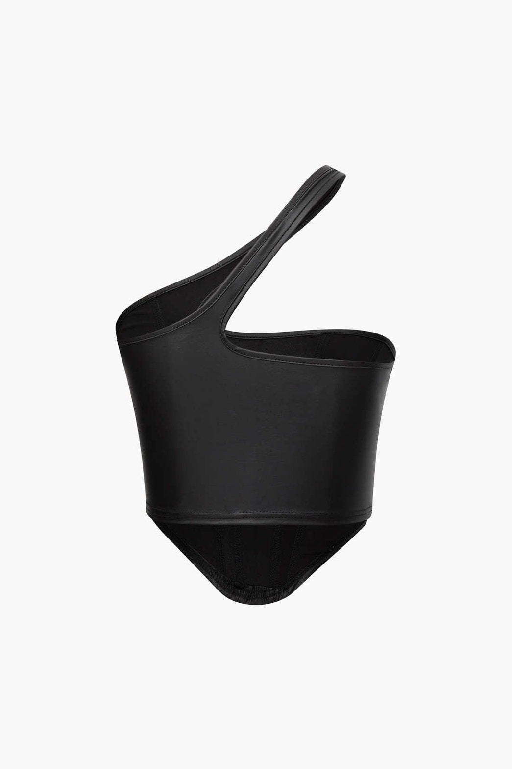 Top corset asymétrique noir vue de dos lune