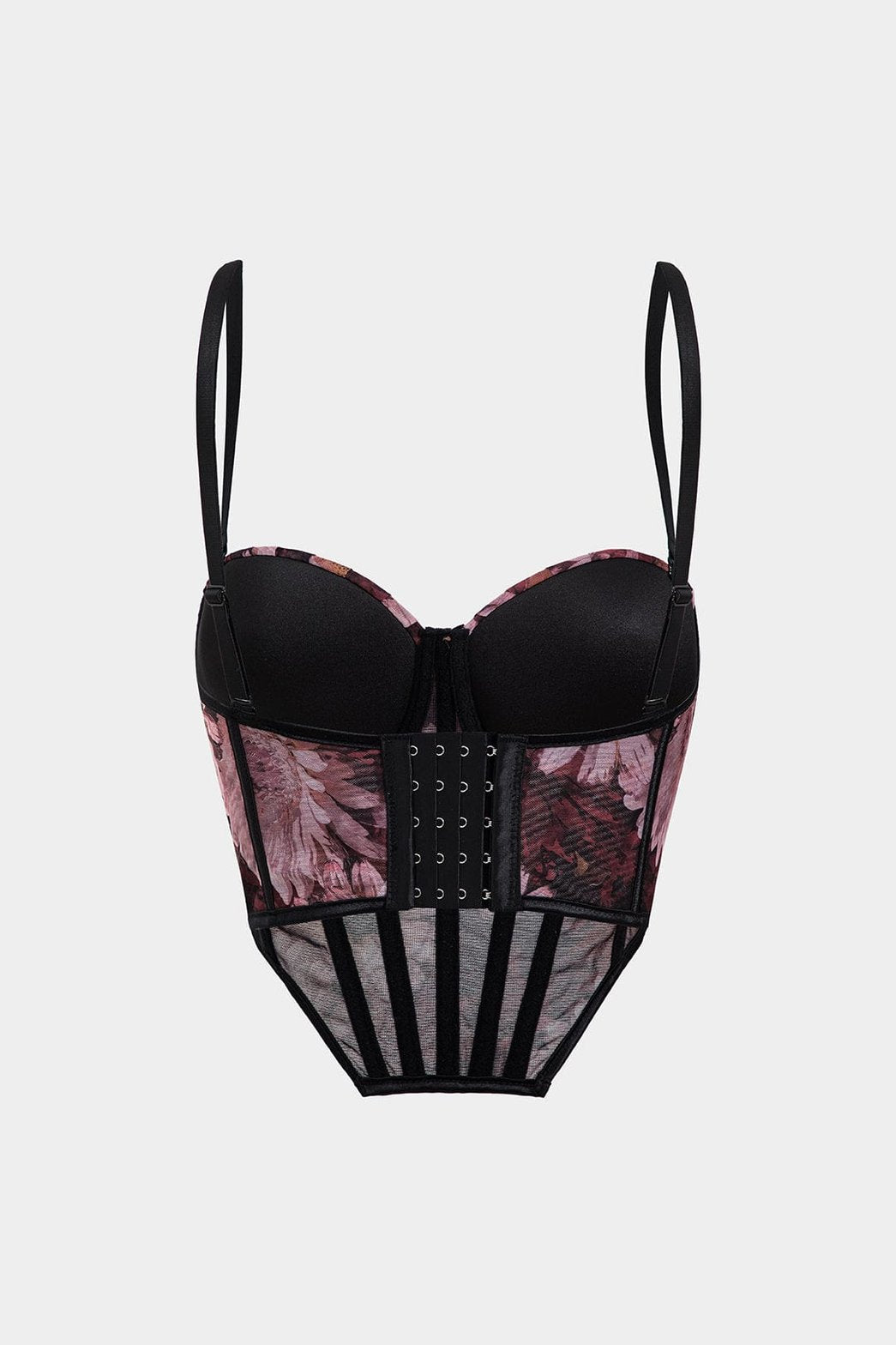 Top corset mesh floral vue de côté soleil