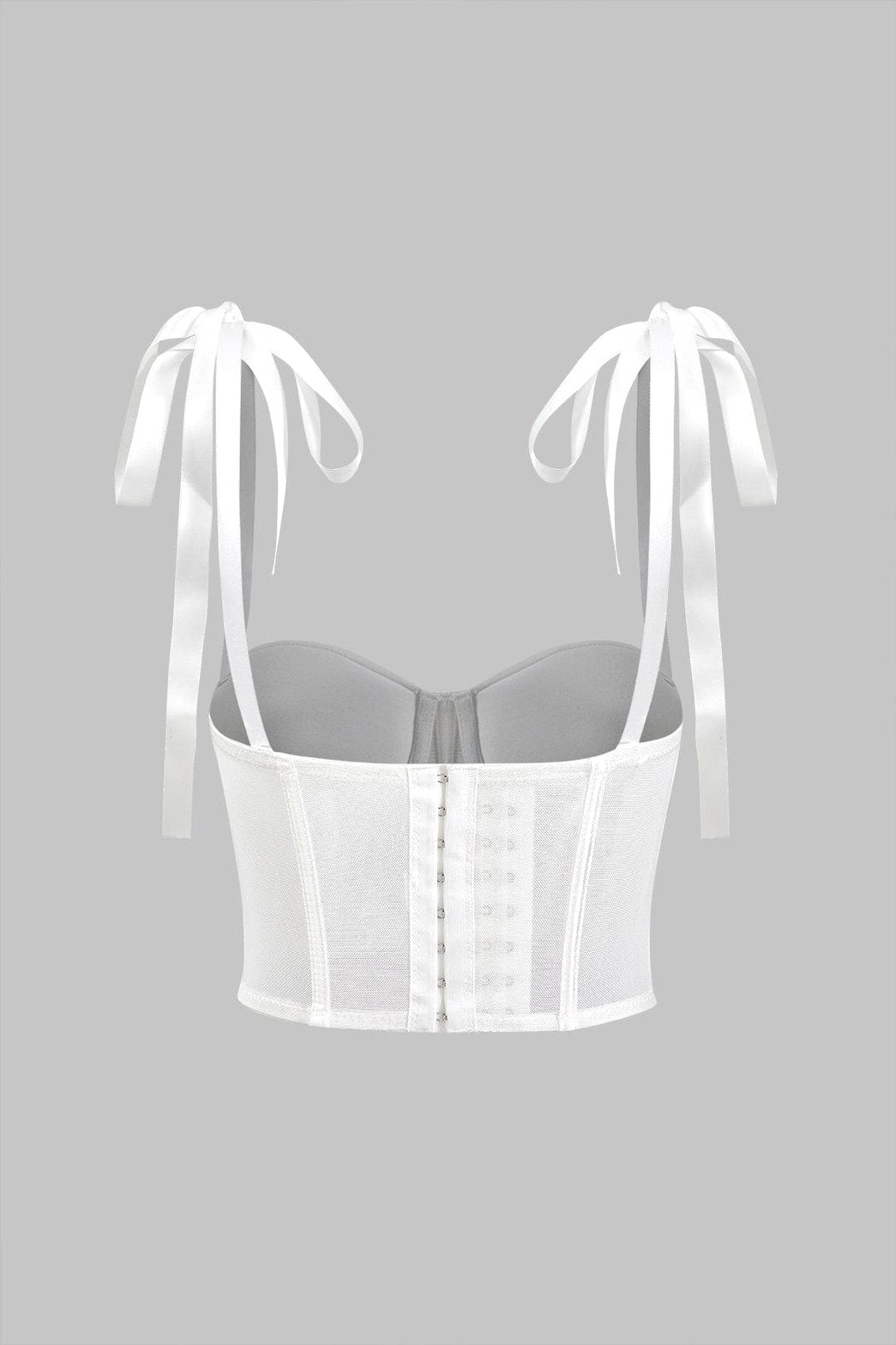 Top corset blanc vue de dos étoile