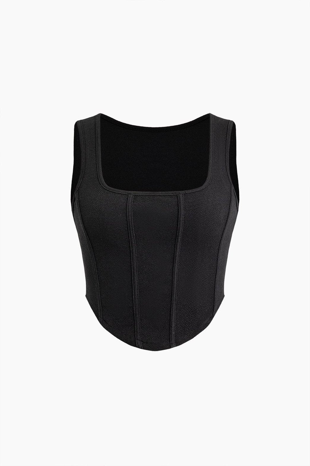 Top corset noir élégant vue de face douceur