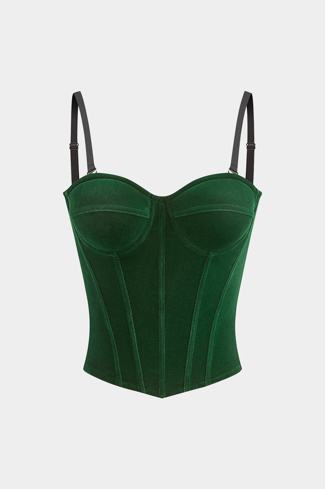 Top corset velours vert émeraude vue avant douceur