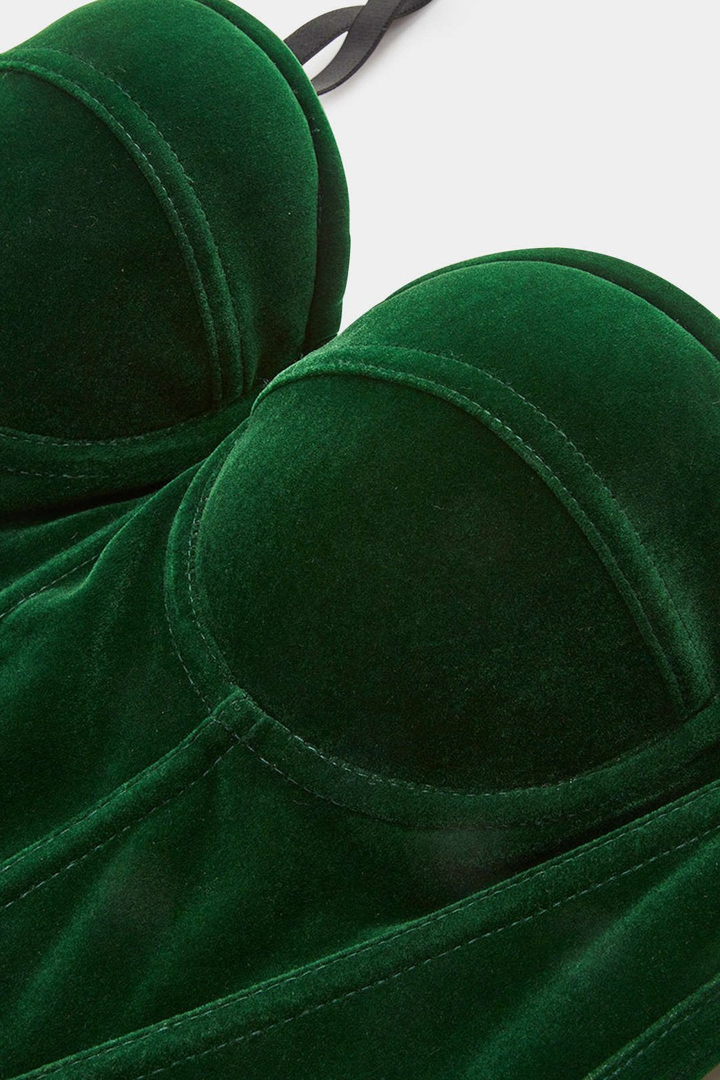 Top corset velours vert émeraude vue côté élégance