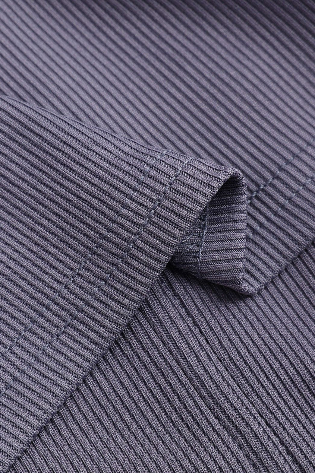 Top court style corset gris vue portée pluie