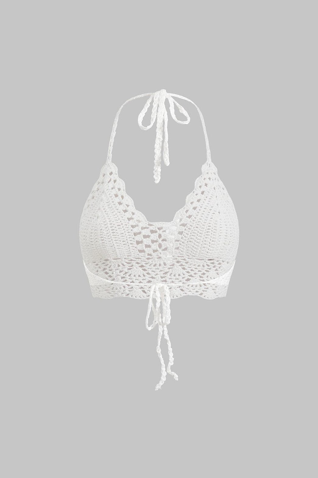 Top dos nu crocheté blanc vue de dos brise