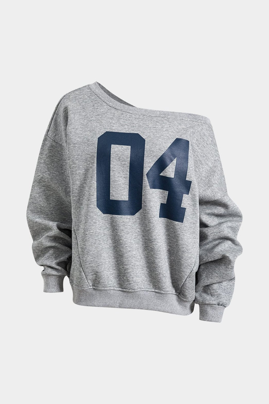 Top oversize gris à imprimé digital vue de face soleil