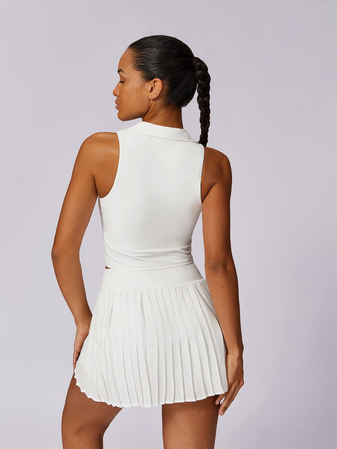 Top polo blanc style tennis zen