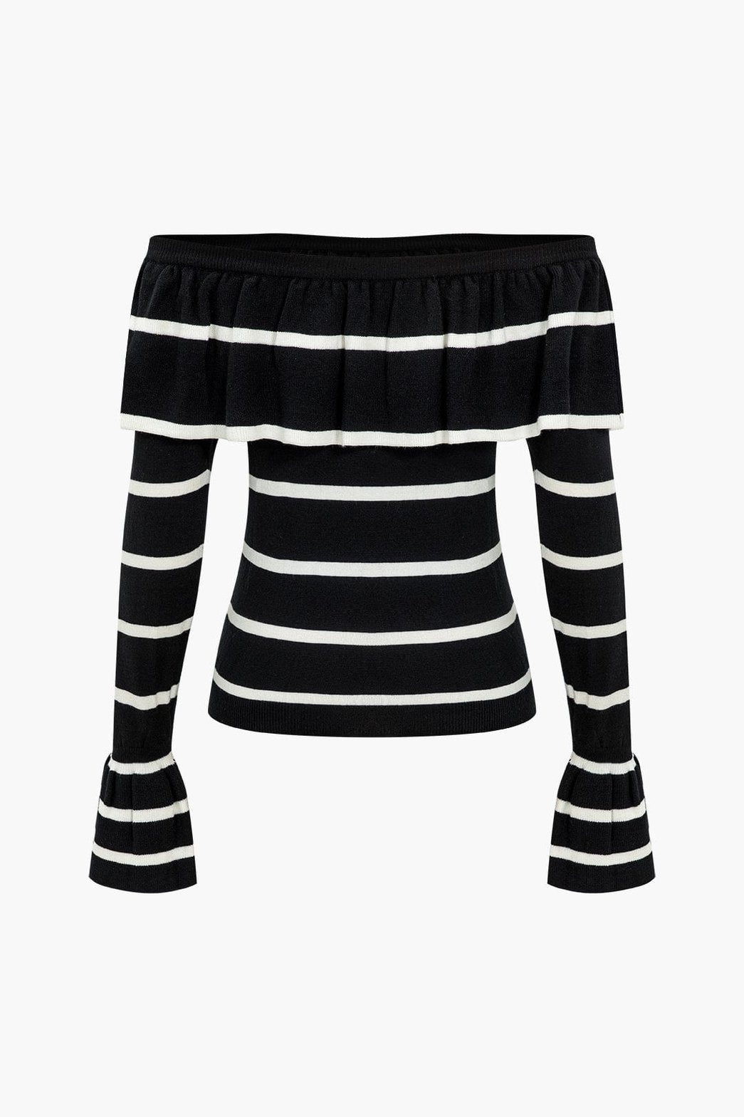 Top rayé bardot vue de dos élégance