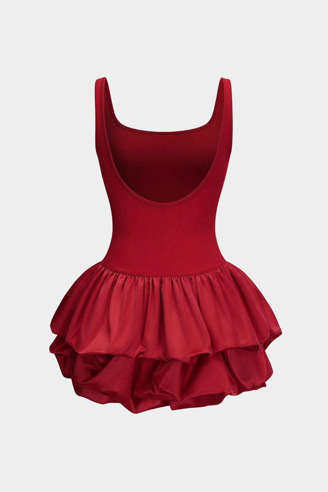 Top satin rouge vue de dos étoile