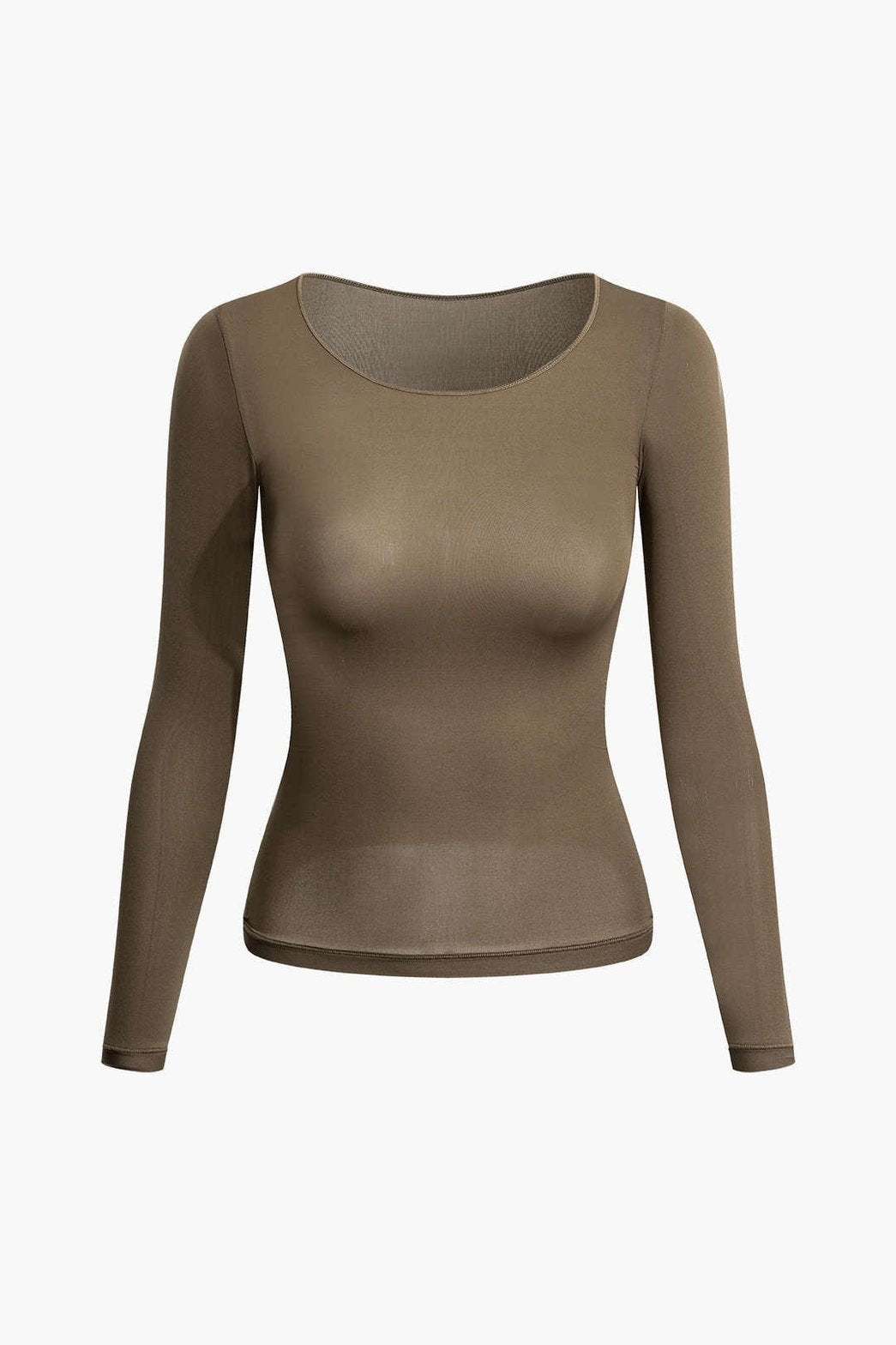 Top slim transparent kaki vue de face papillon