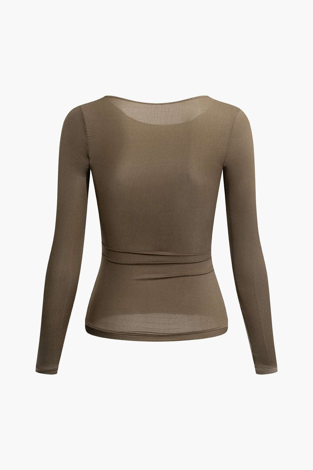 Top slim transparent kaki vue de dos soleil