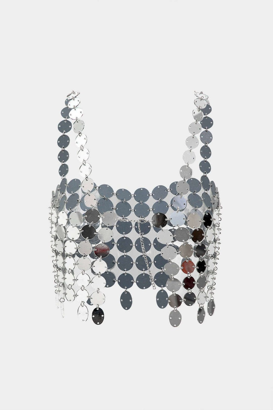 Top dos nu métallisé vue arrière éclatant