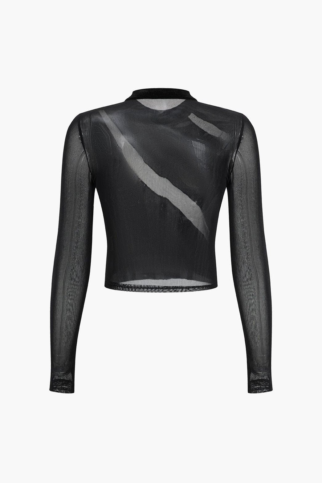 Top velours transparent vue dos papillon