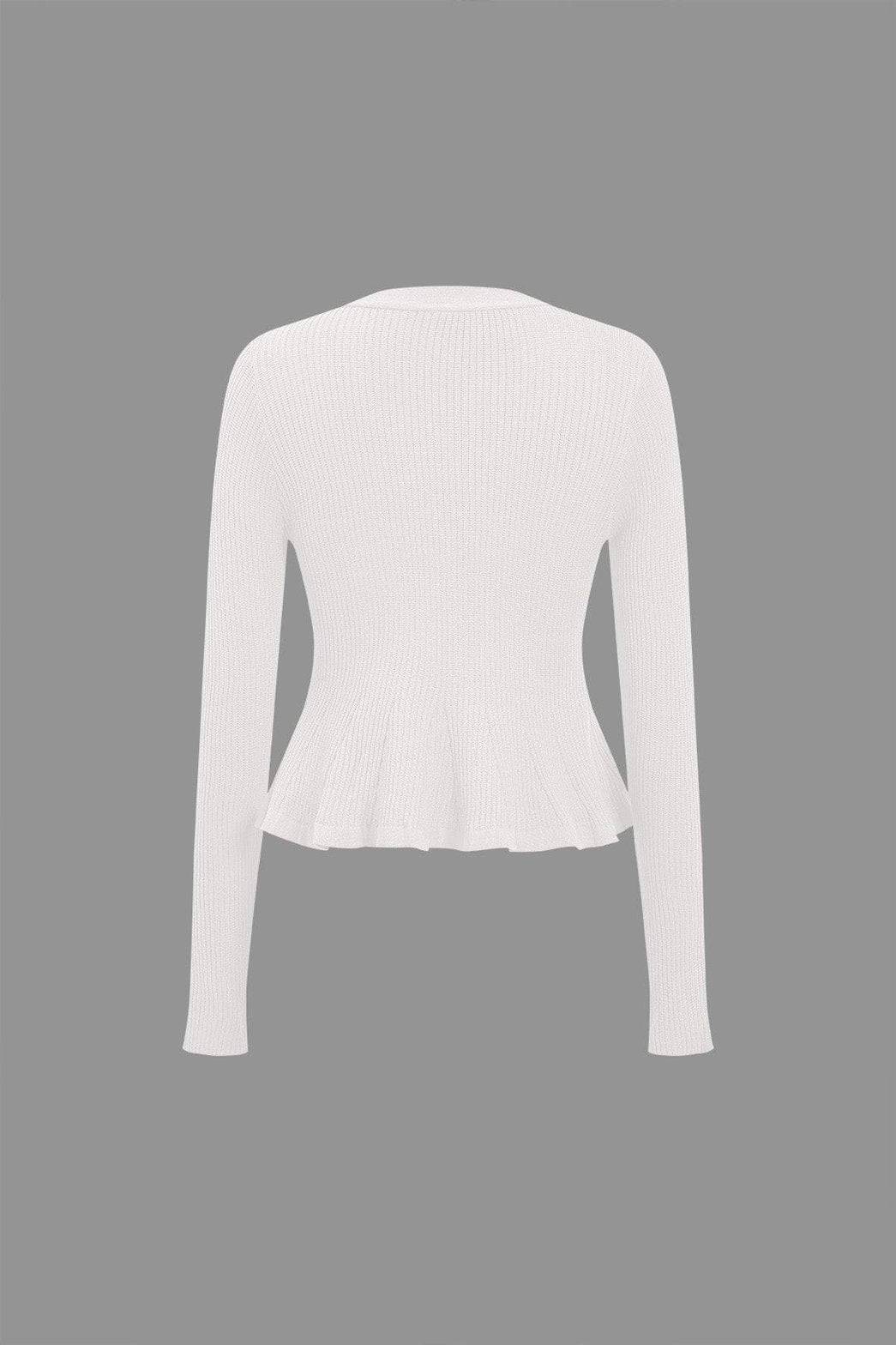 Top rouge côtelé avec volants fleur