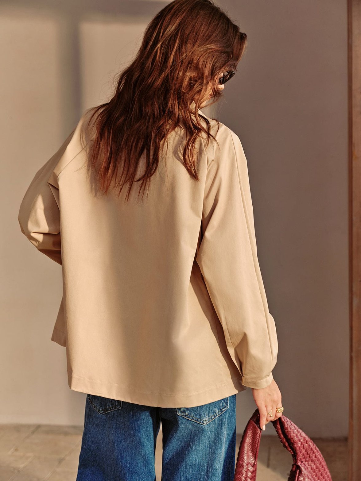 Trench-coat kaki ceinture nouée élégance