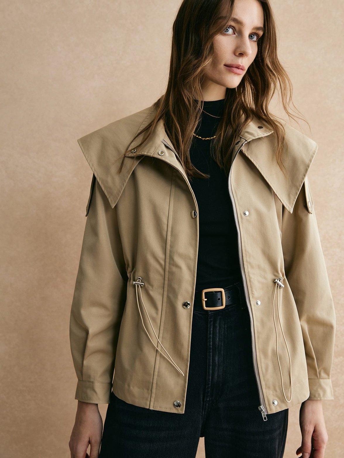 Trench beige détail ceinture doux