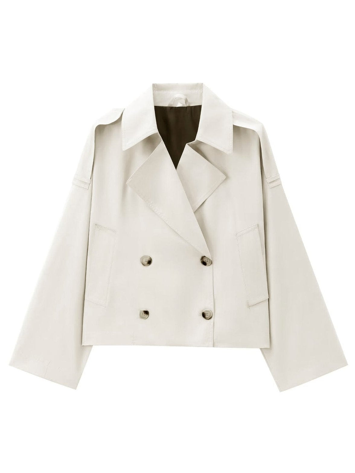 Trench-coat blanc élégant vue de face étoile