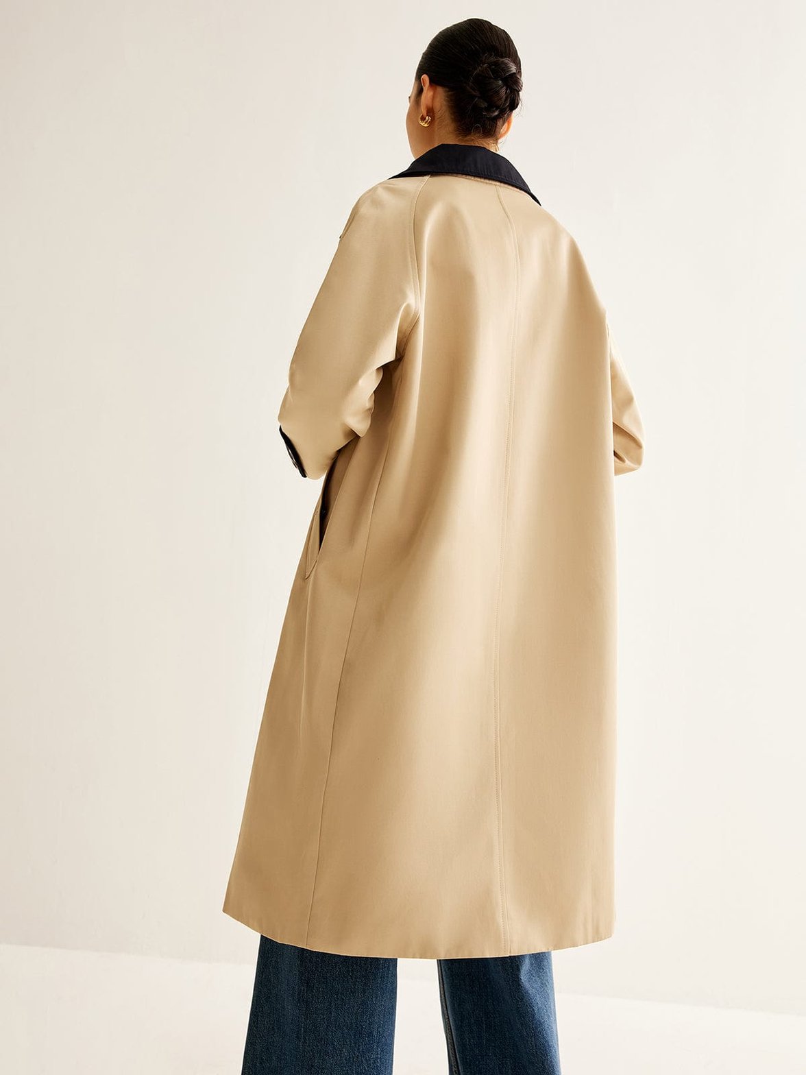 Détail des boutons du trench-coat sophistication