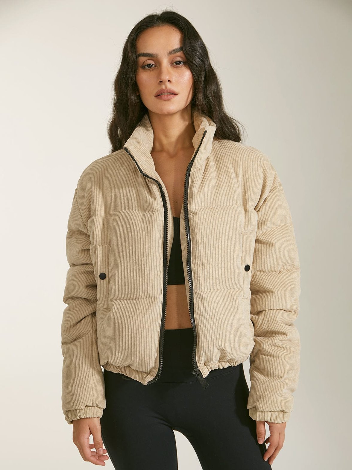 Veste bouffante décontractée beige funky