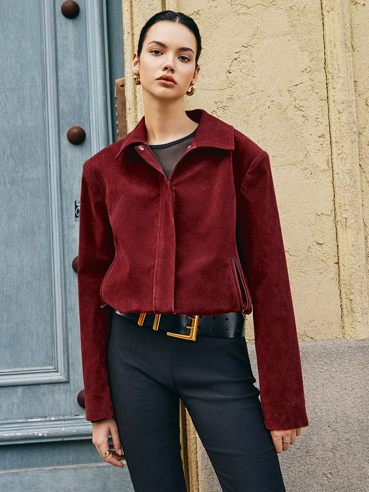 Veste daim moderne détail énergie