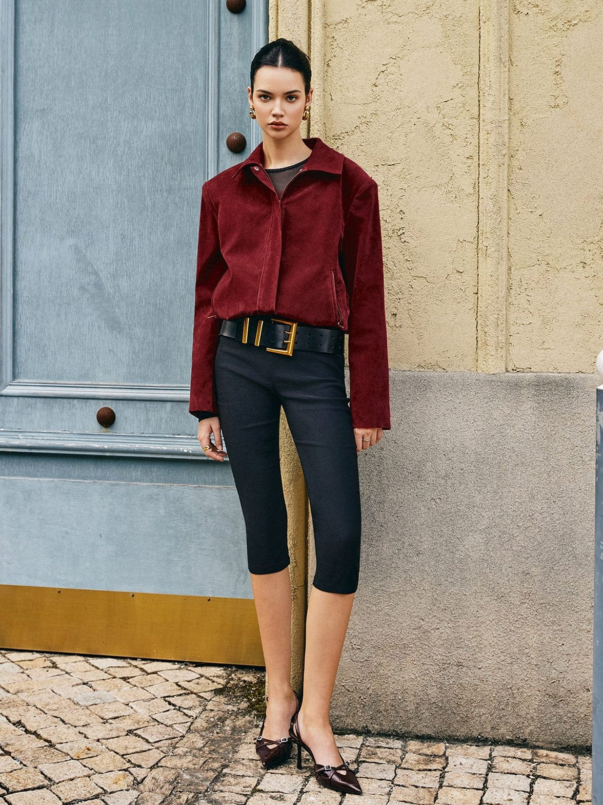 Veste daim casual style douceur