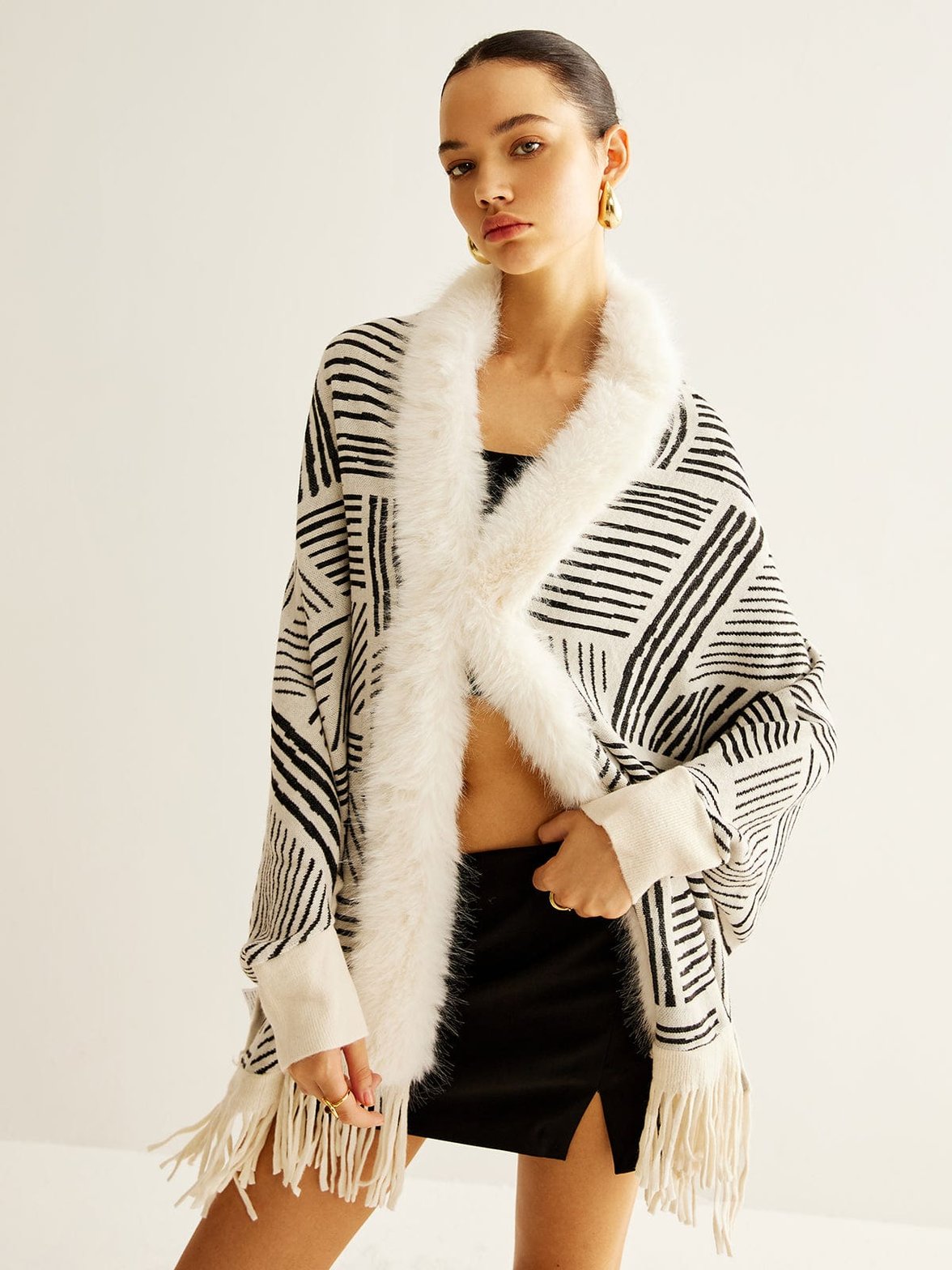 Veste châle coupe ample gracieuse
