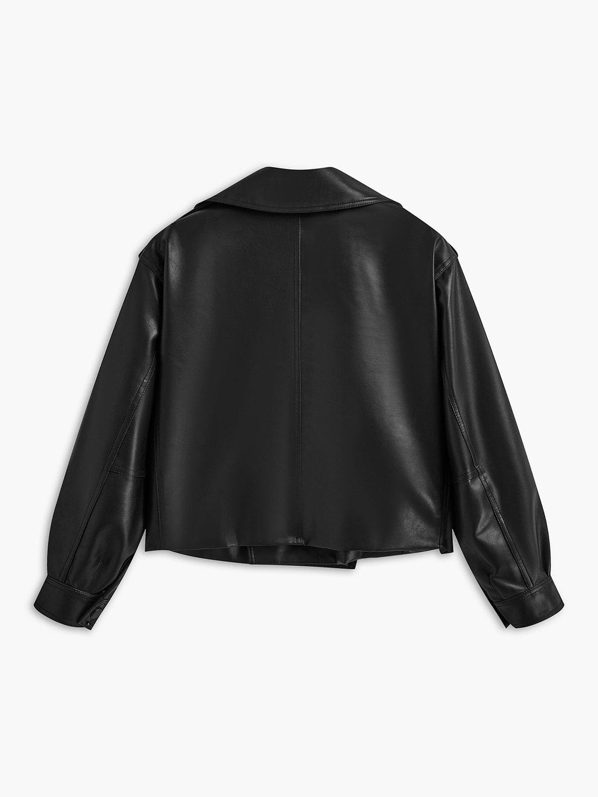 Veste courte en simili cuir détail poche jazzy