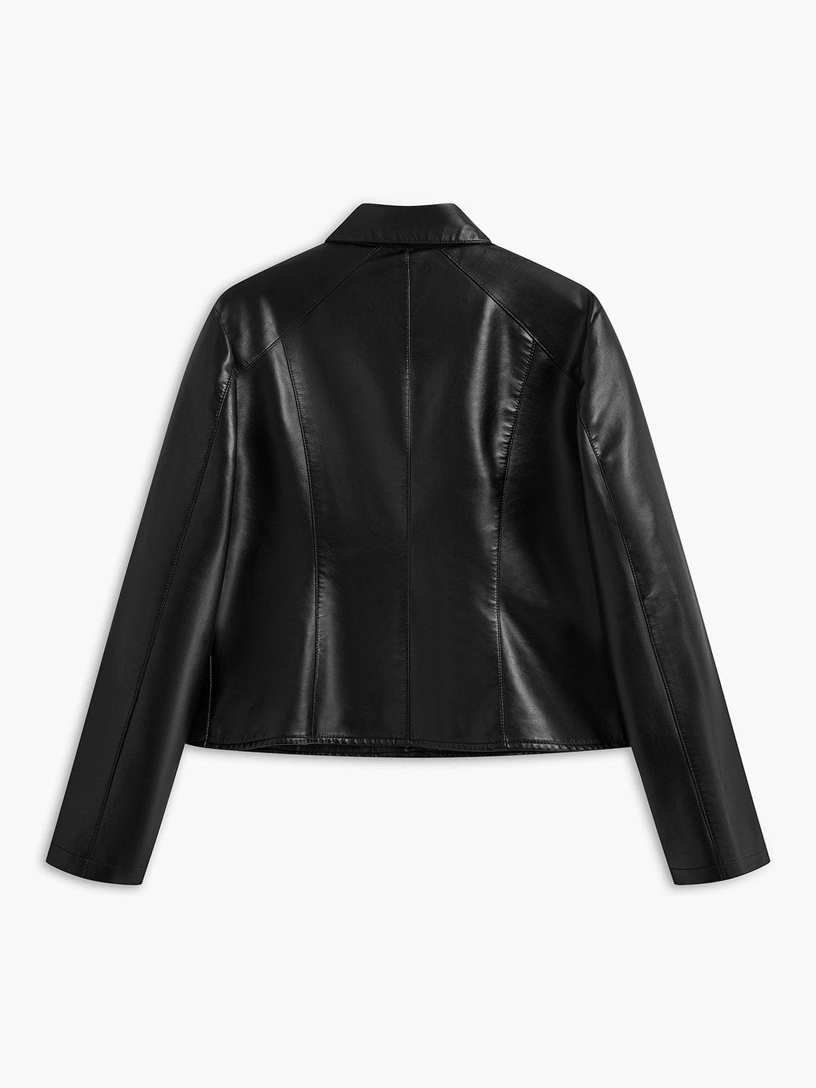 Vue de profil veste courte noire à boutons chic