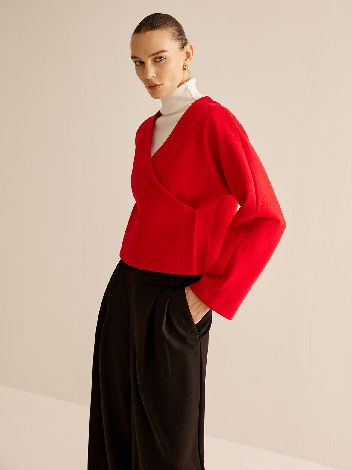 Veste croisée détail dos nuage