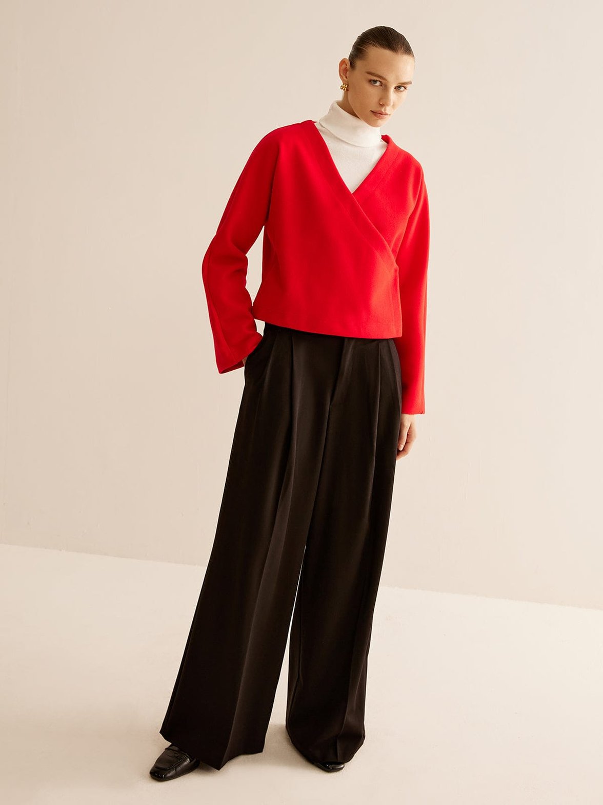 Veste tweed rouge courte cristal