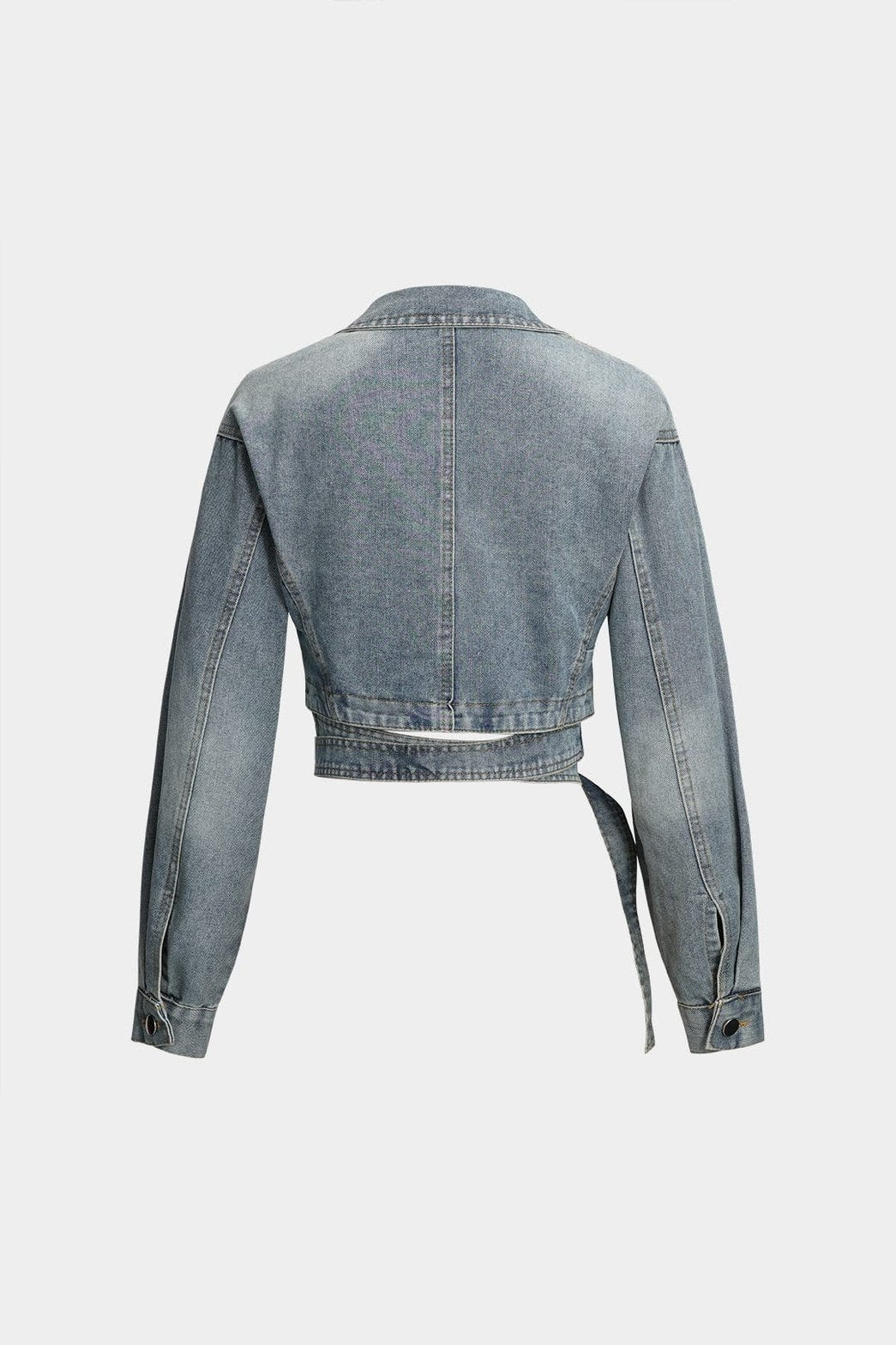 Veste denim cache-cœur vue de côté étoile