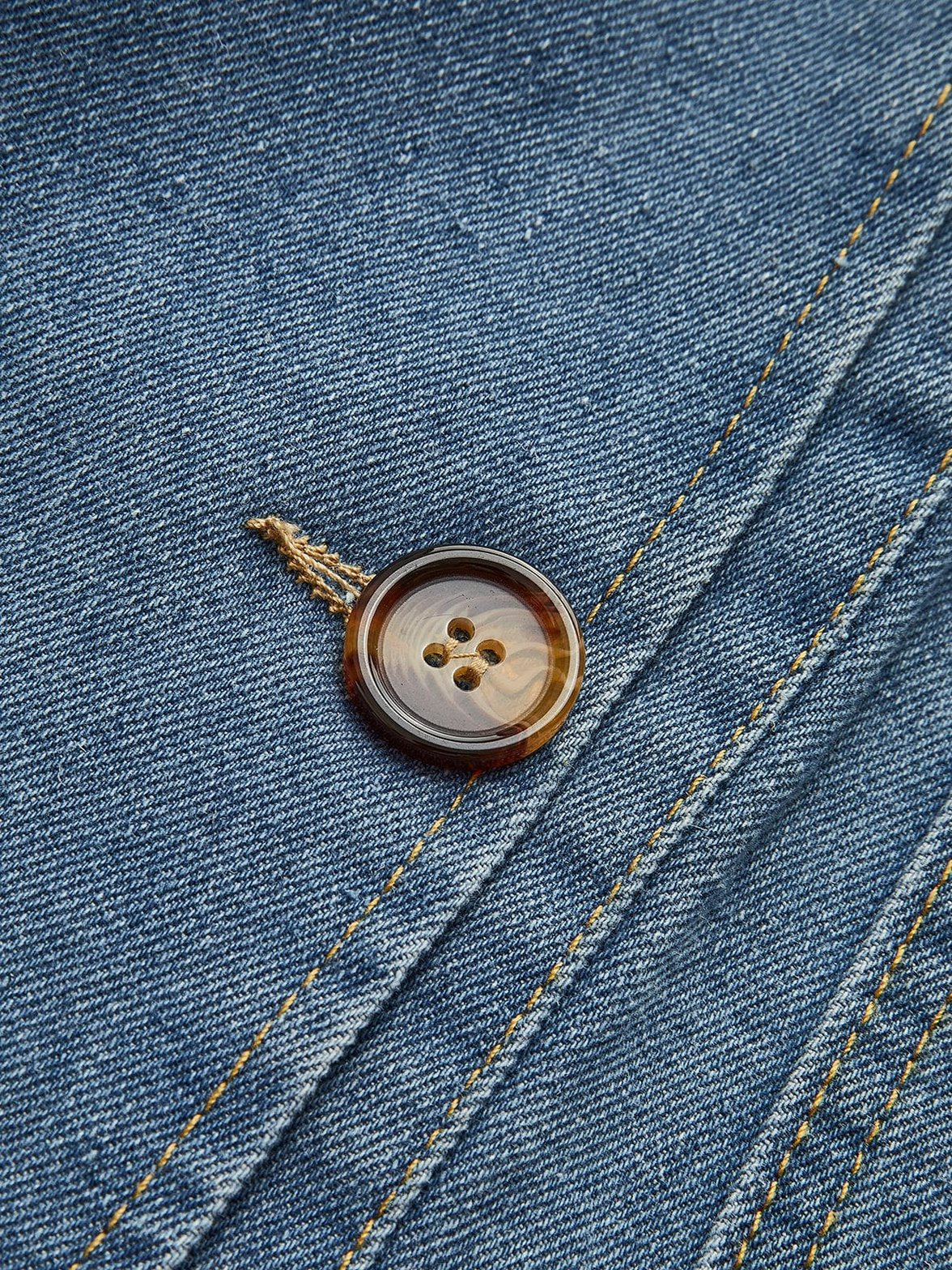 Veste en jean cargo détail des poches lune