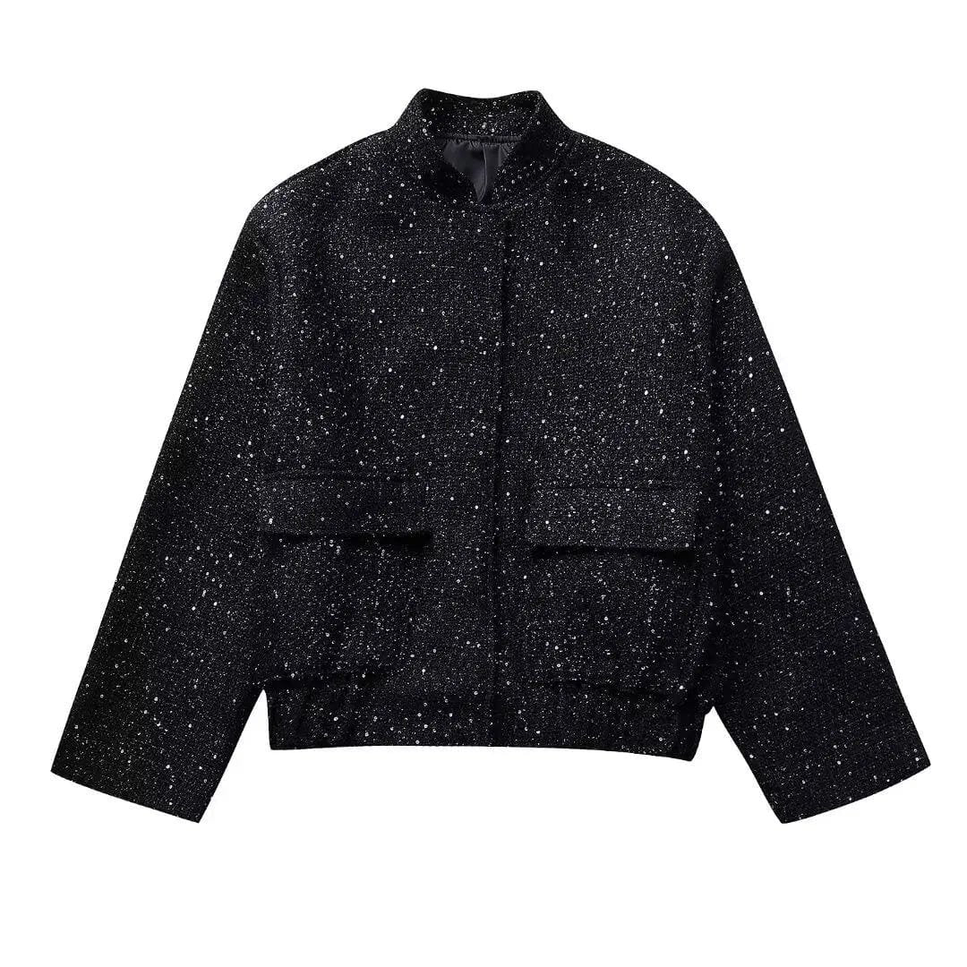 Détail des sequins dorés opale